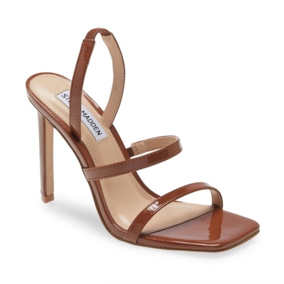 Steven Madden Like New Brown Gracey Square Toe Strappy Heels - Size 7M - Picture 1 of 6